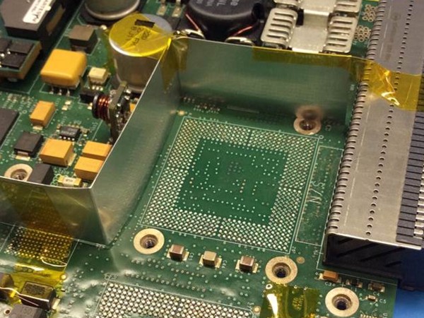 The Heat Shield Plate creates a barrier to deflect hot air during hot air rework.