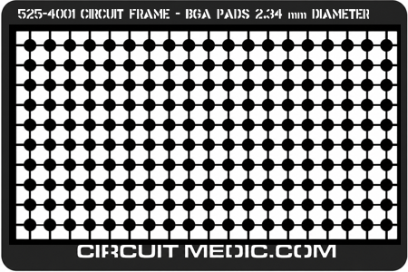 525-4001-1 Circuit Frame, BGA Pads,<br>.092" (2.34 mm) Diameter, Bright Tin Plated