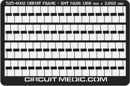 525-4002-1 Circuit Frame, Surface Mount Pads, .046" x .106" (1.168 mm x 2.692 mm), Bright Tin