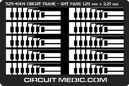 525-4004-1 Circuit Frame, Surface Mount Pads, 1.29 mm x 2.21 mm (.051" x .087")