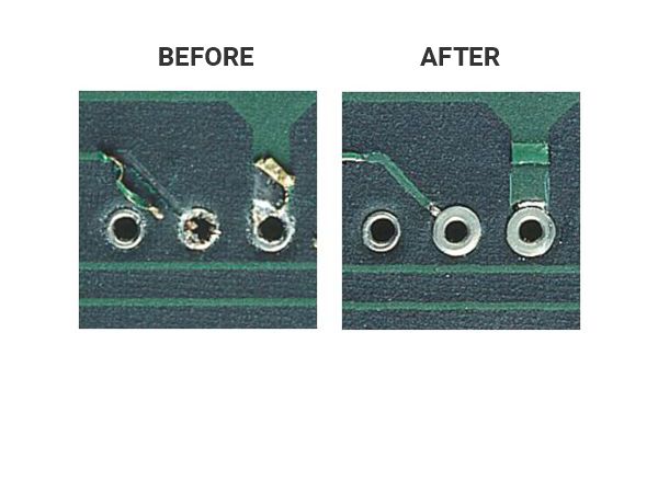 Includes materials and tools for conductor and plated hole repair.