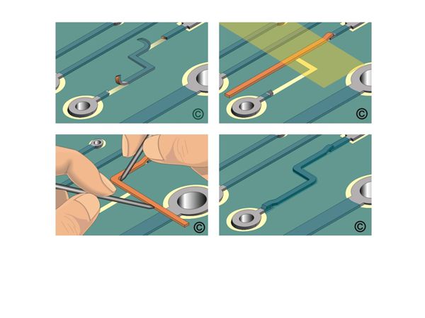 Repairs to circuit traces and conductors will meet the highest IPC guidelines.